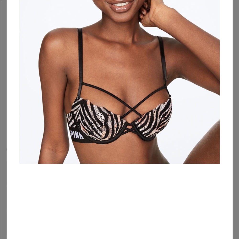 Pink Victoria secret date push up bra